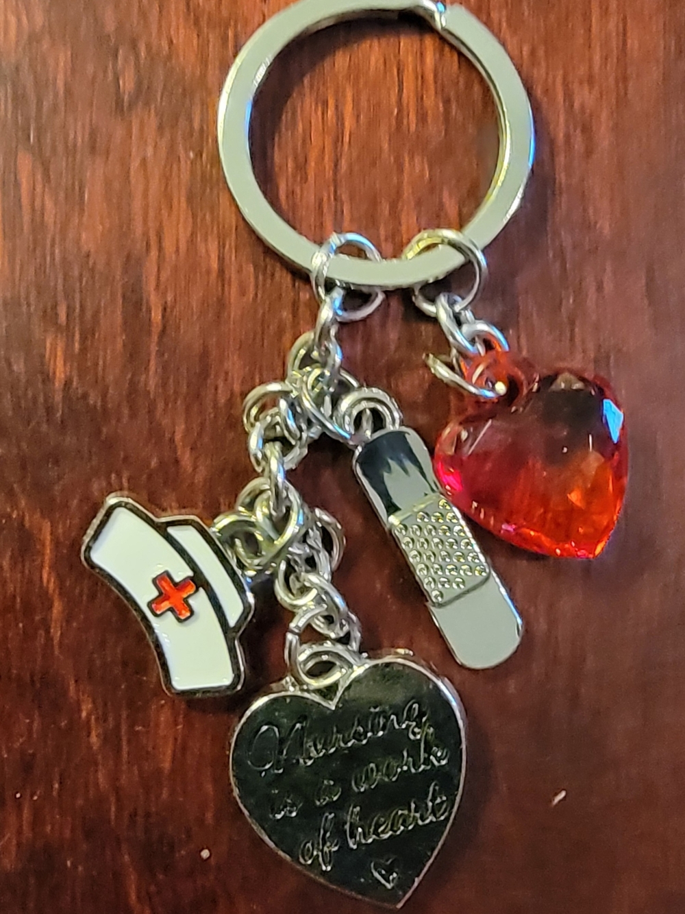 "Nursing Is A Work Of Heart" Key Chain